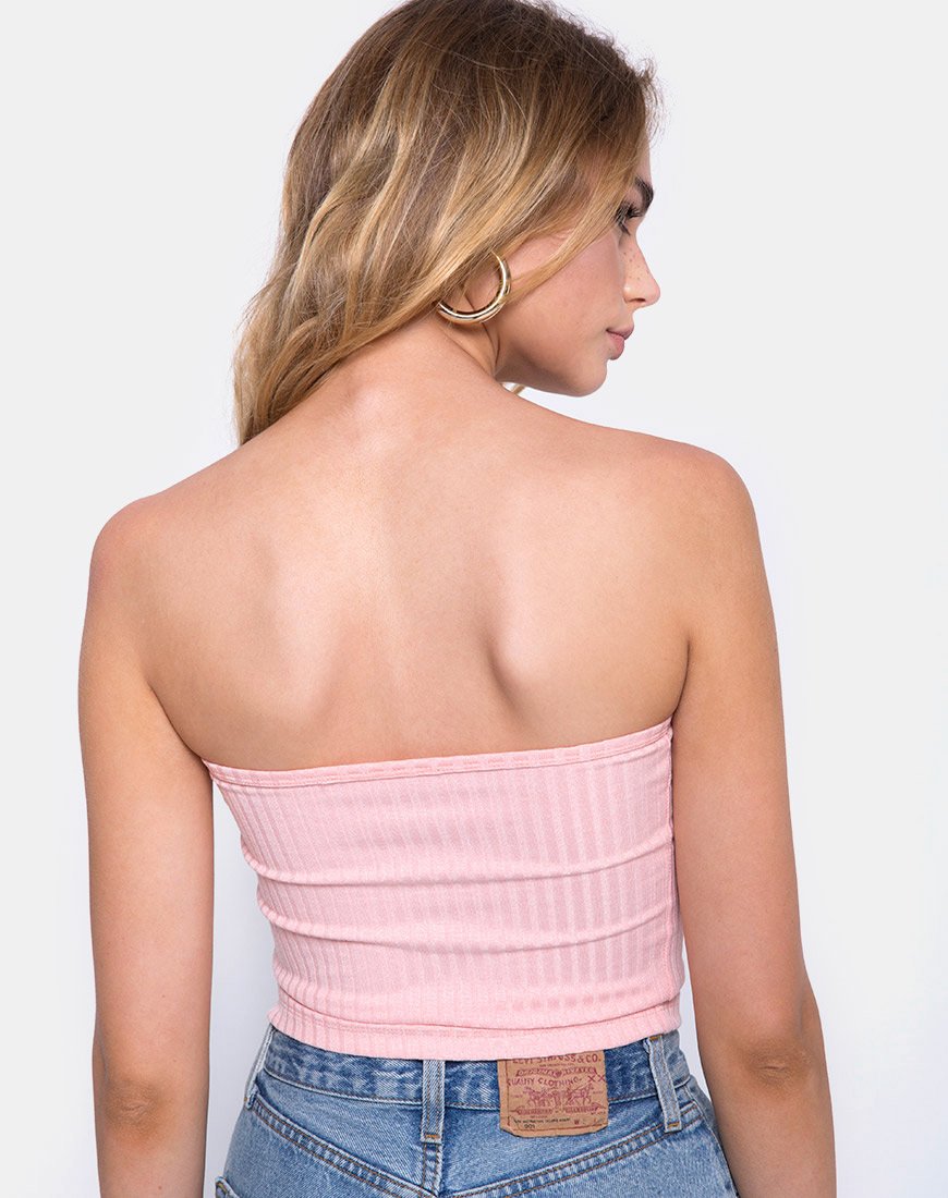 Image of Tube Top in Ribbed Blush