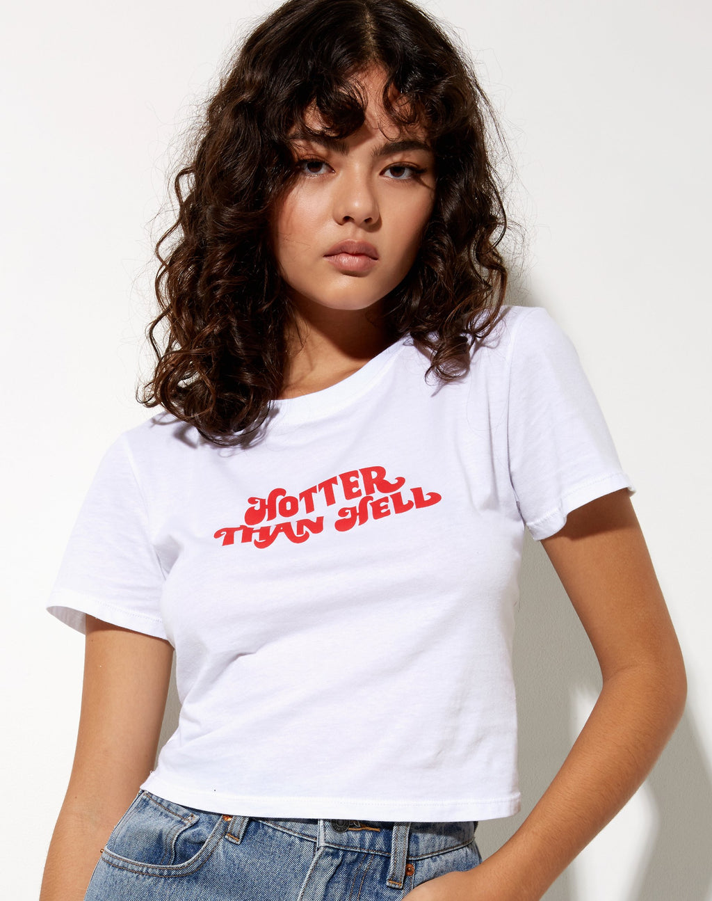 Tee-shirt Shrunk en blanc Hotter Than Hell