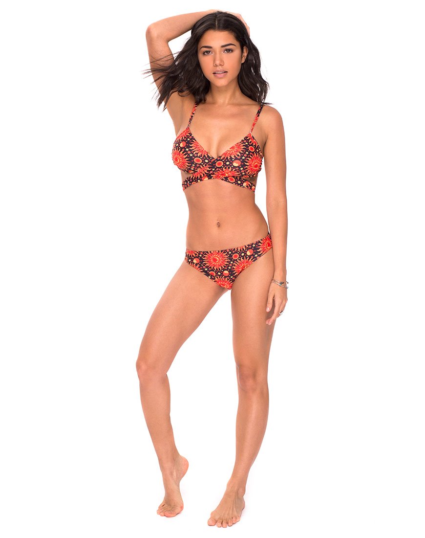 Image of Twist Wrap Bikini Bottoms in Flaming Skies