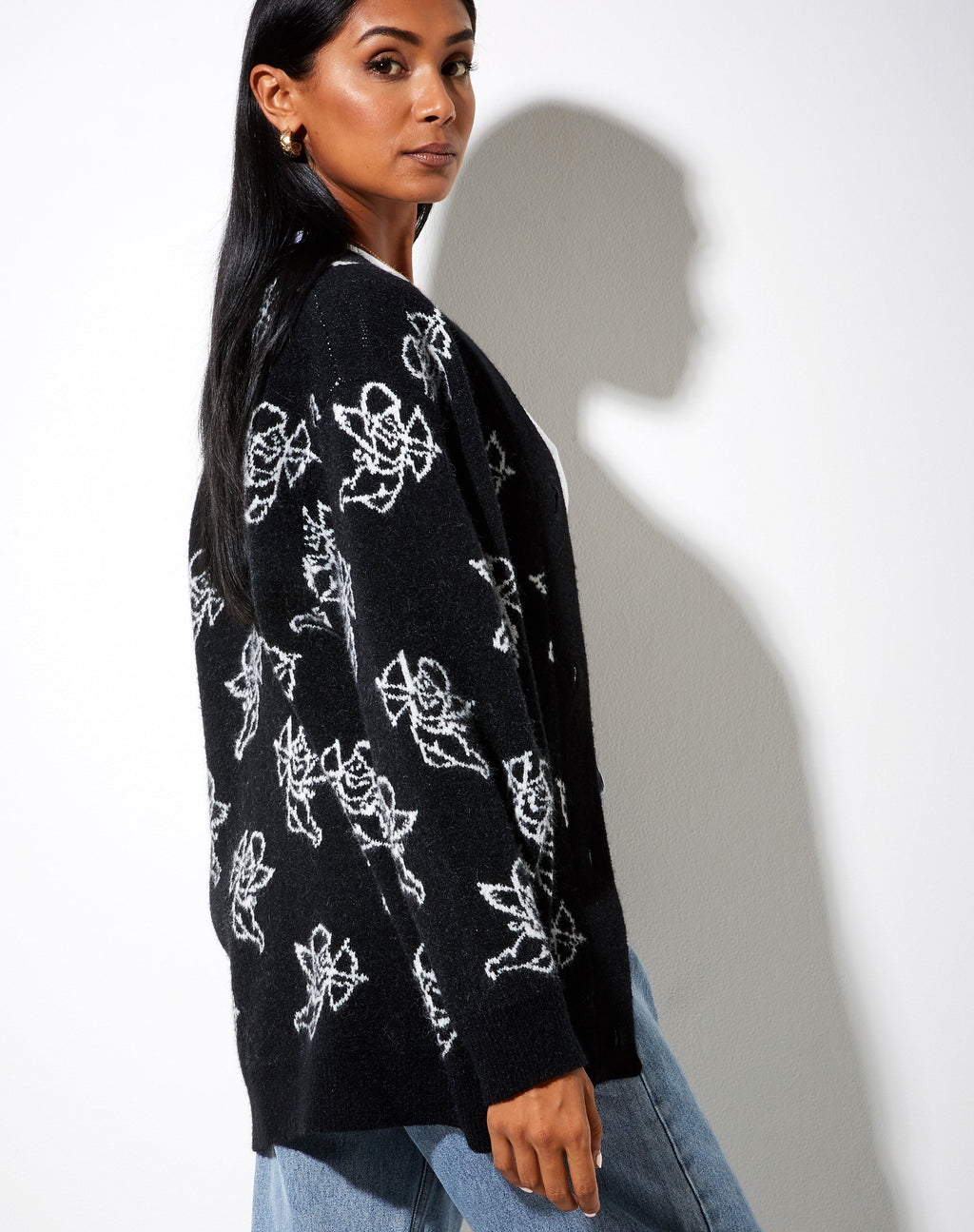 Cardigan Ummi en noir et blanc Cherub