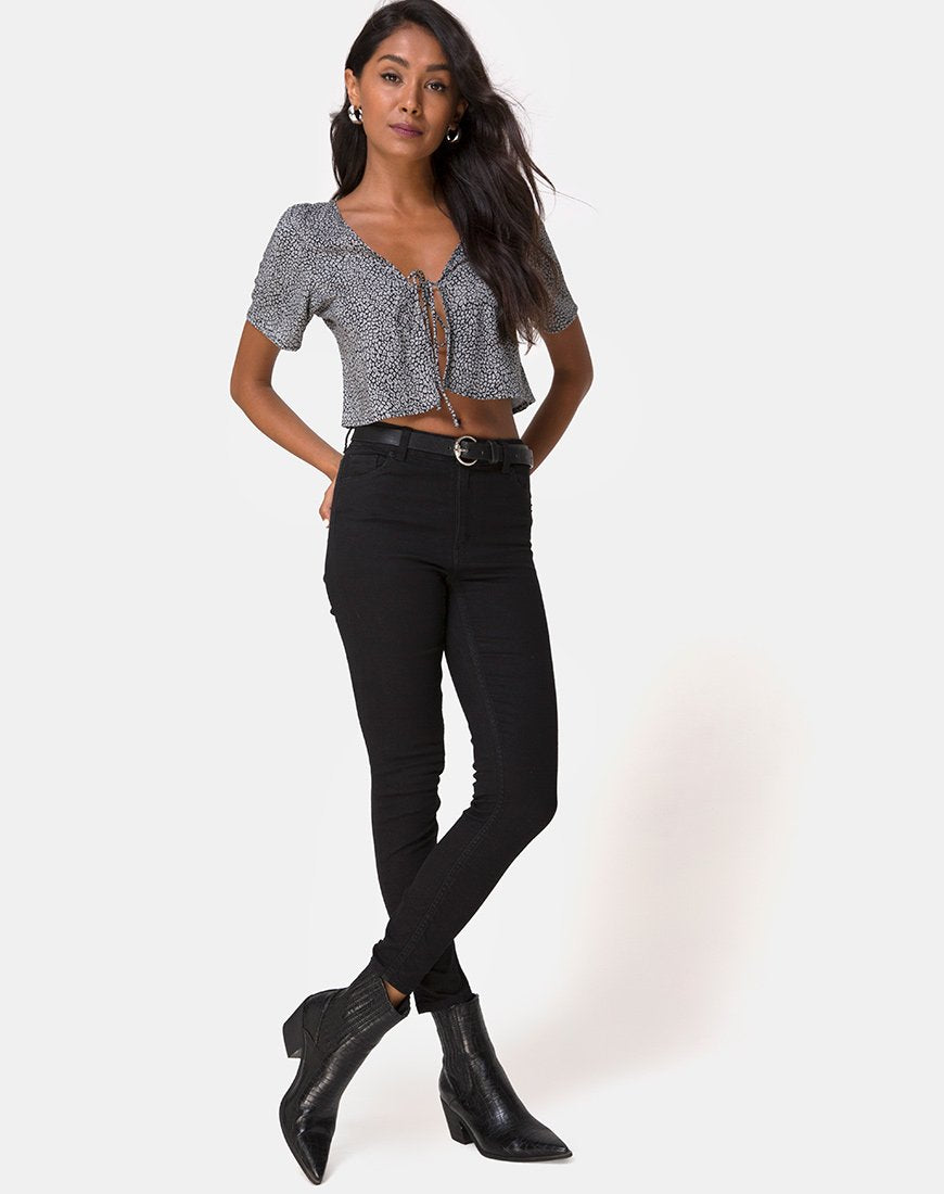 Image of Vaco Blouse in Ditsy Leopard Grey