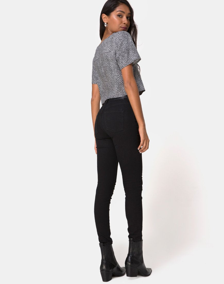 Image of Vaco Blouse in Ditsy Leopard Grey