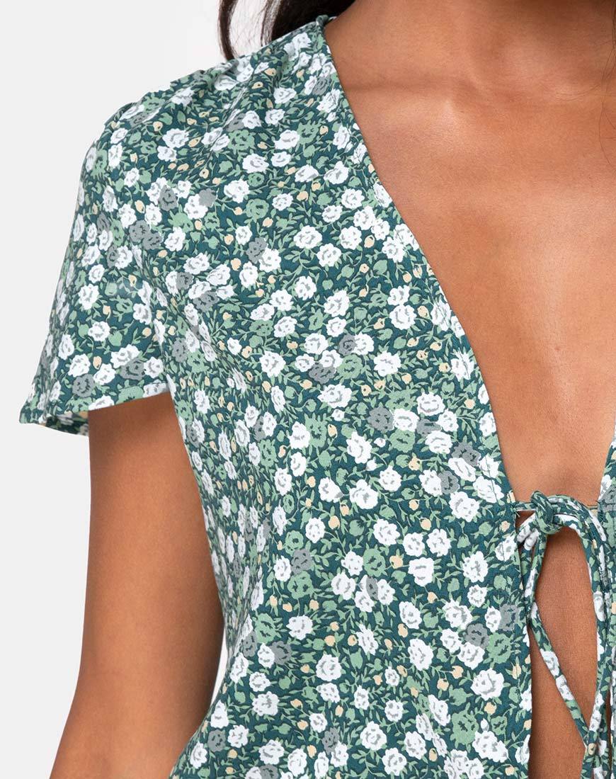 Image of Vaco Blouse in Floral Field Green