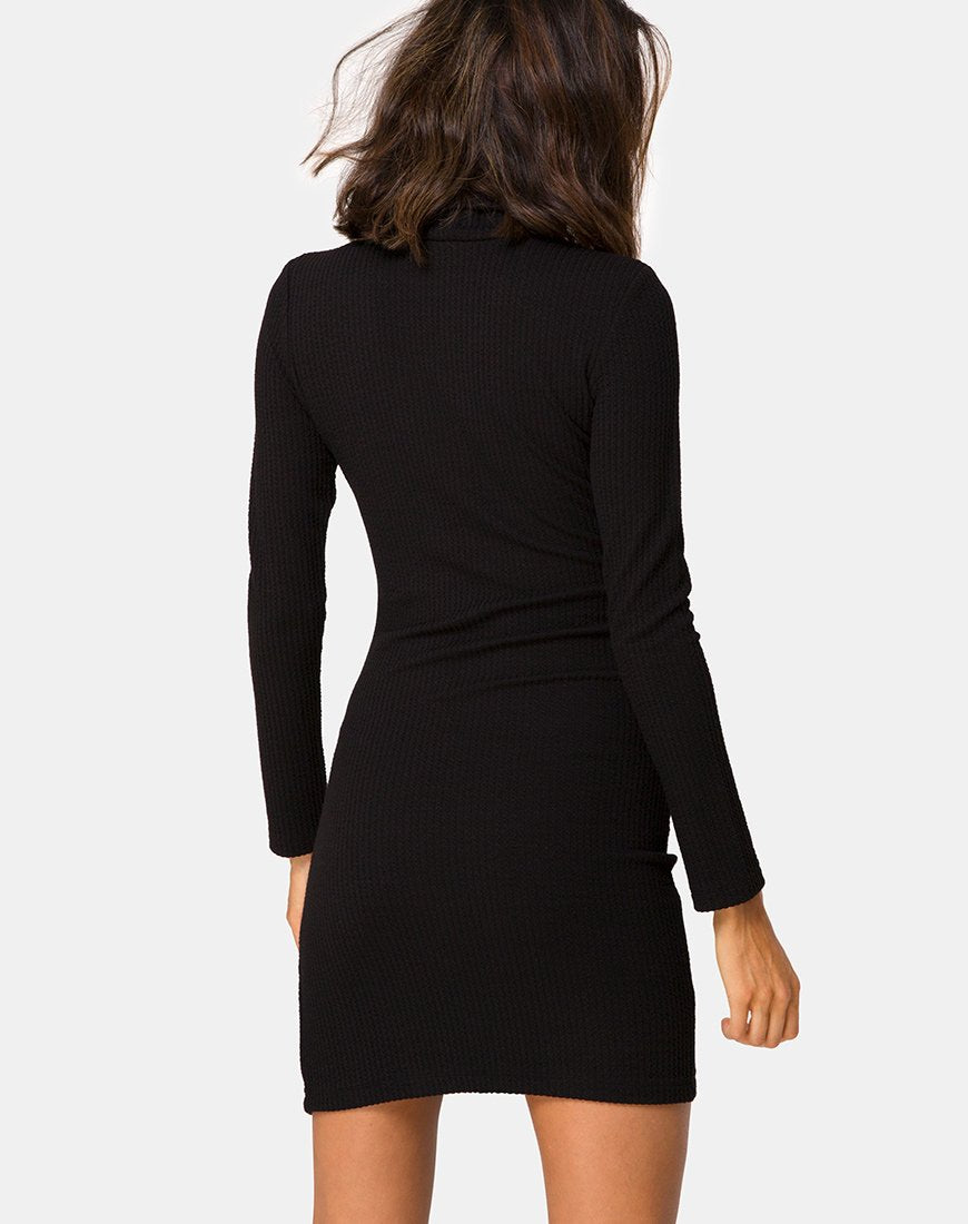 Robe Valda en côtes noires