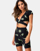 Image of Cycle Short in Black with Tribal Repeat