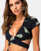 Image of Valiza Top in Black with Tribal Repeat