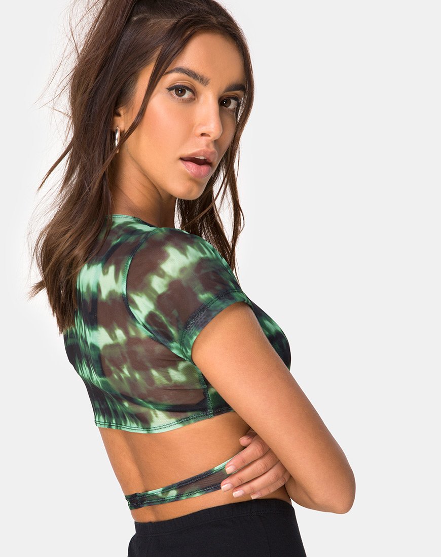 Image de Valiza Crop Top in Turquoise Mesh