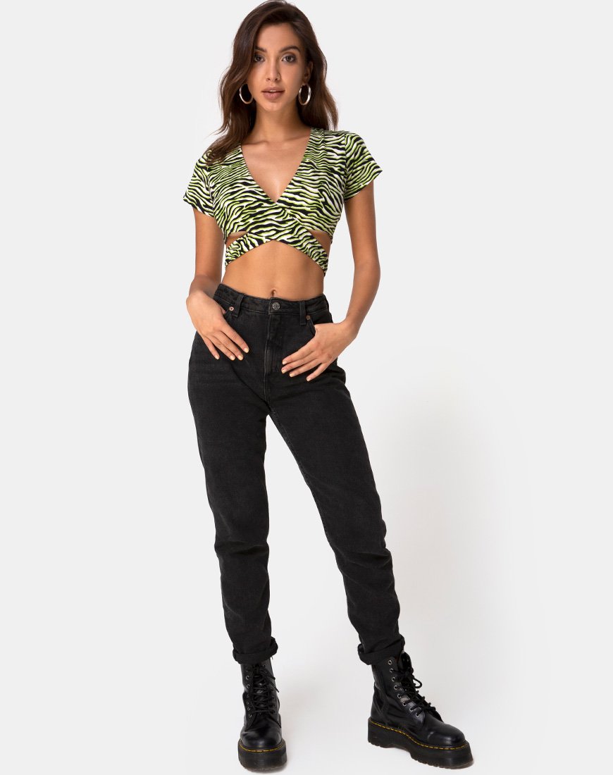 Image de Valiza Top in Zebra Fluro Green
