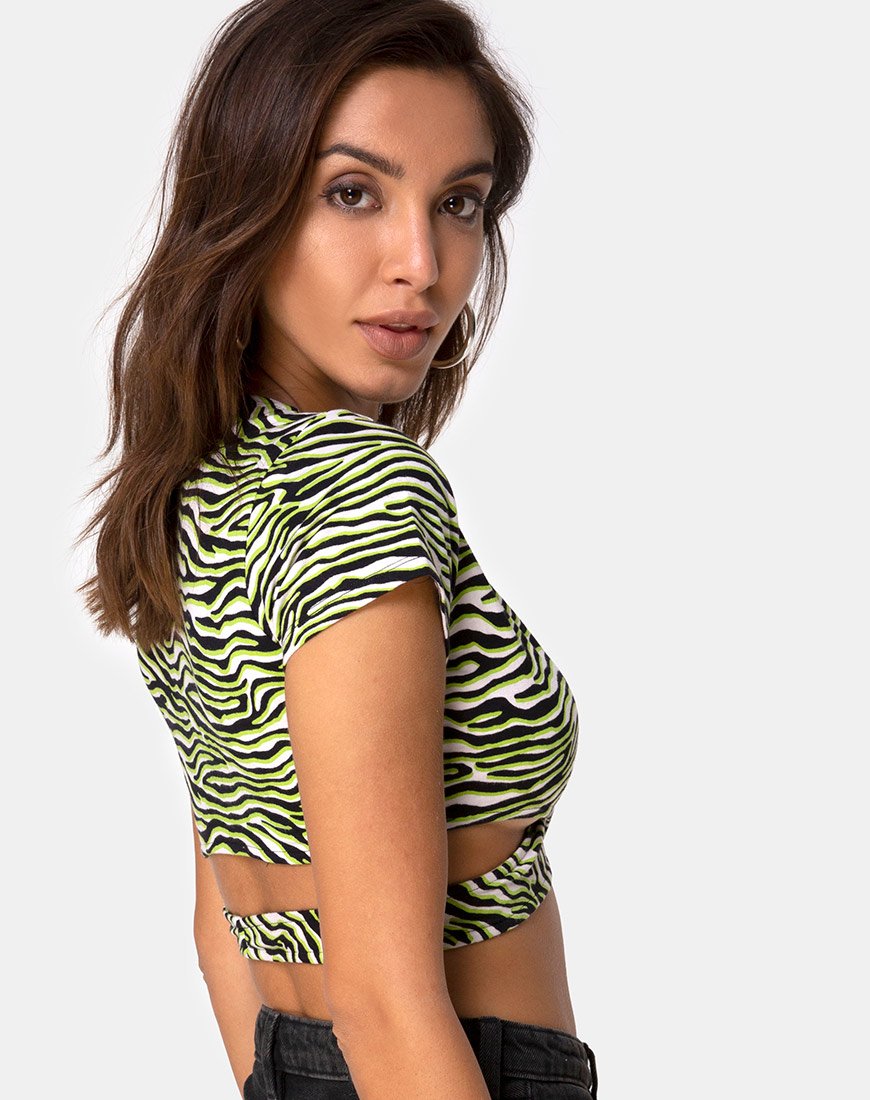 Image de Valiza Top in Zebra Fluro Green