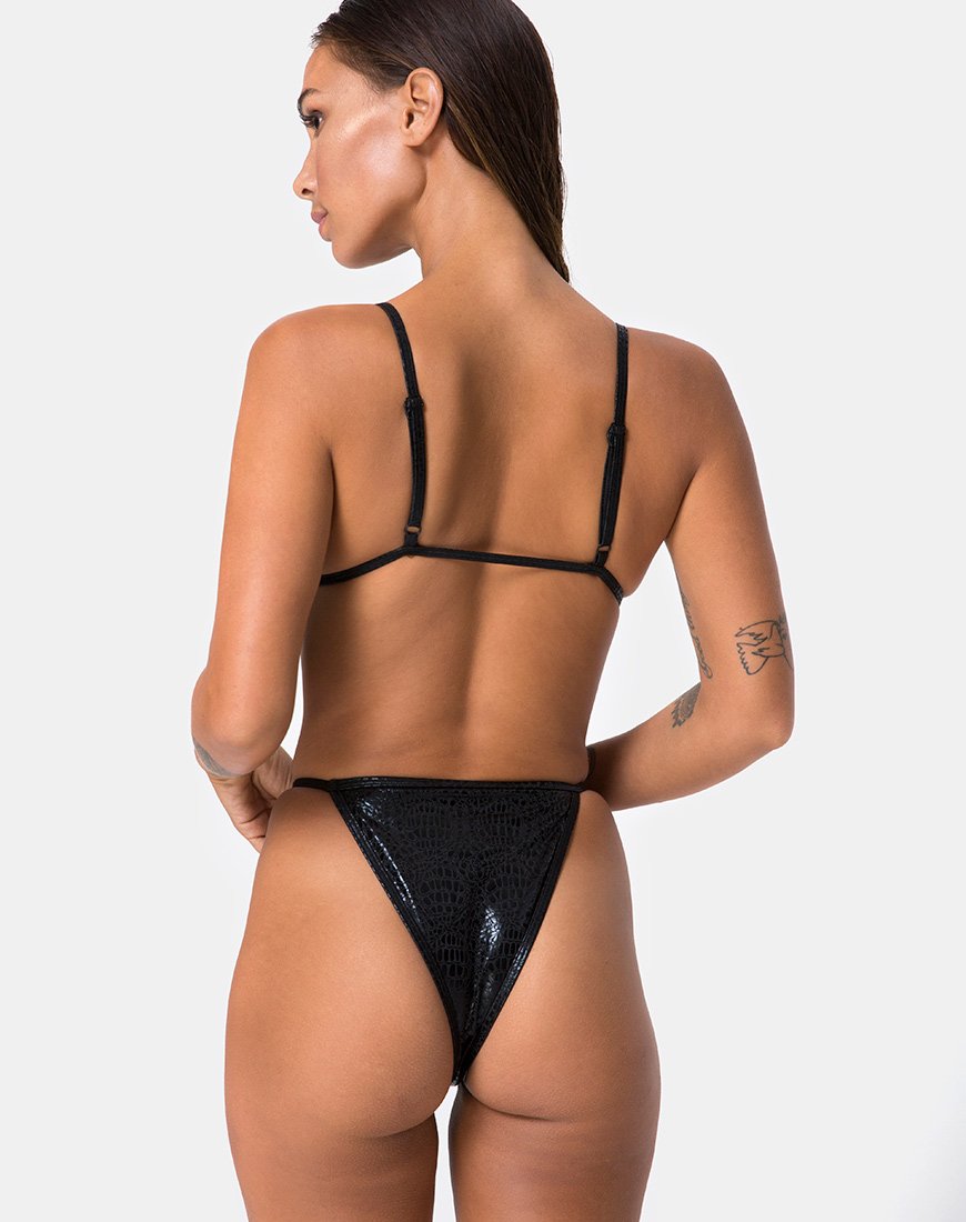Image de Valter Bikini Top in Black Oil Snake