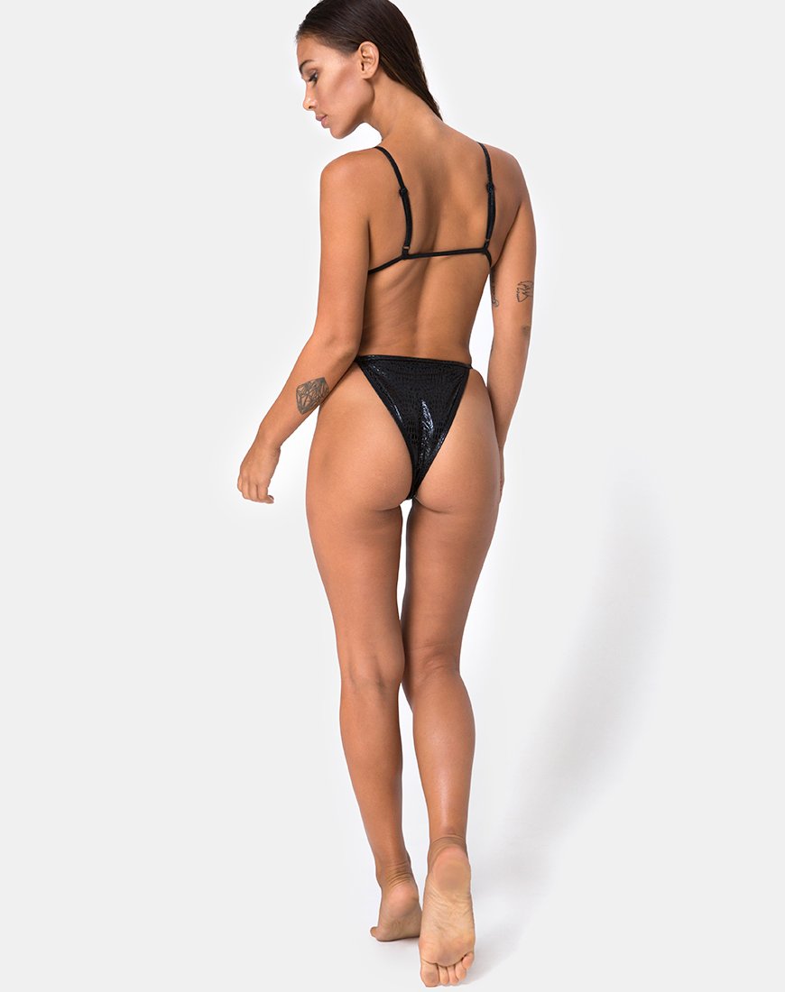 Image de Valter Bikini Top in Black Oil Snake