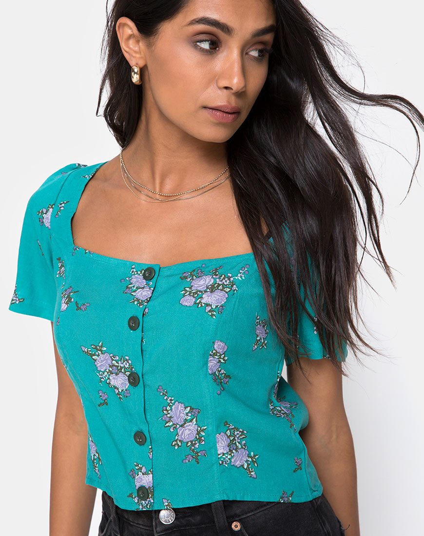 Top Valza en Soi Rose Green