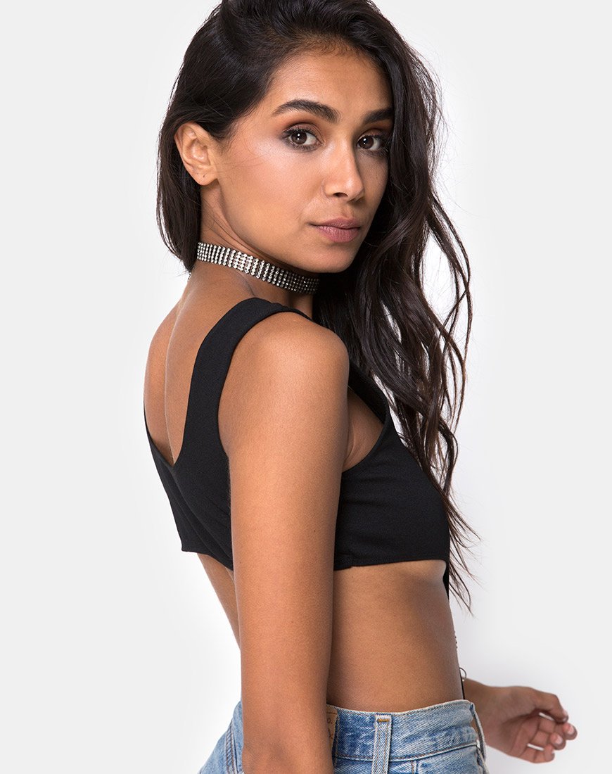 Varga - Corsage découpé avec anneau diamanté - Noir
