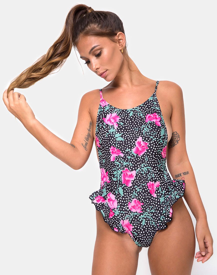 Maillot de bain Vashti à pois paradisiaques