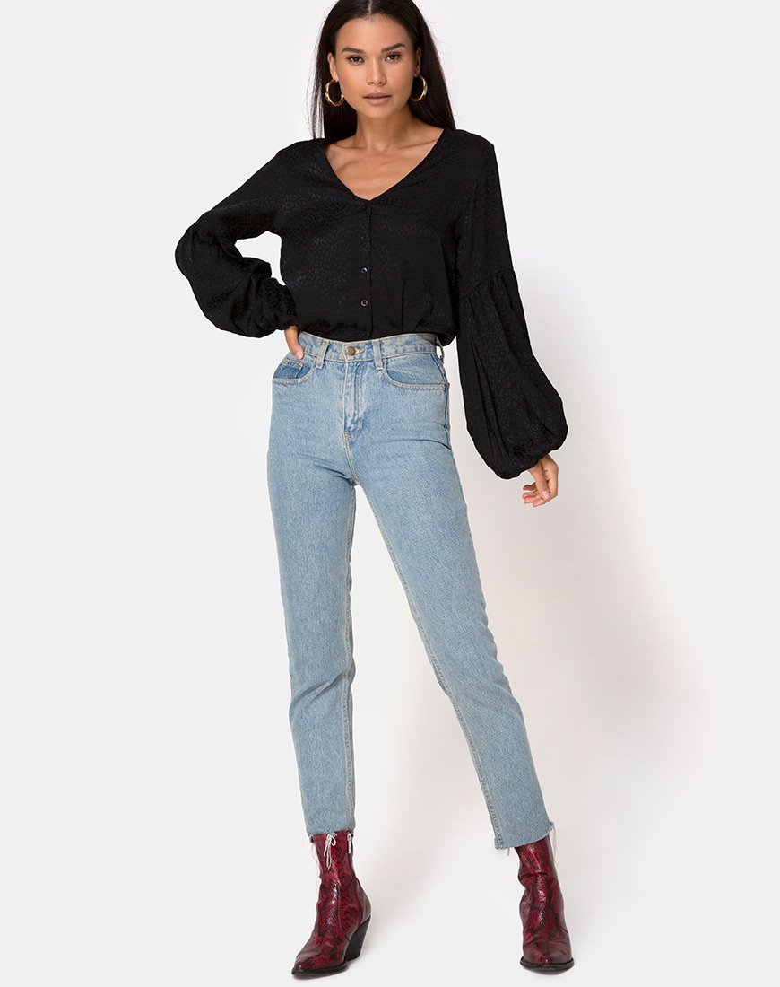 Image de Vautier Top en satin Cheetah Black