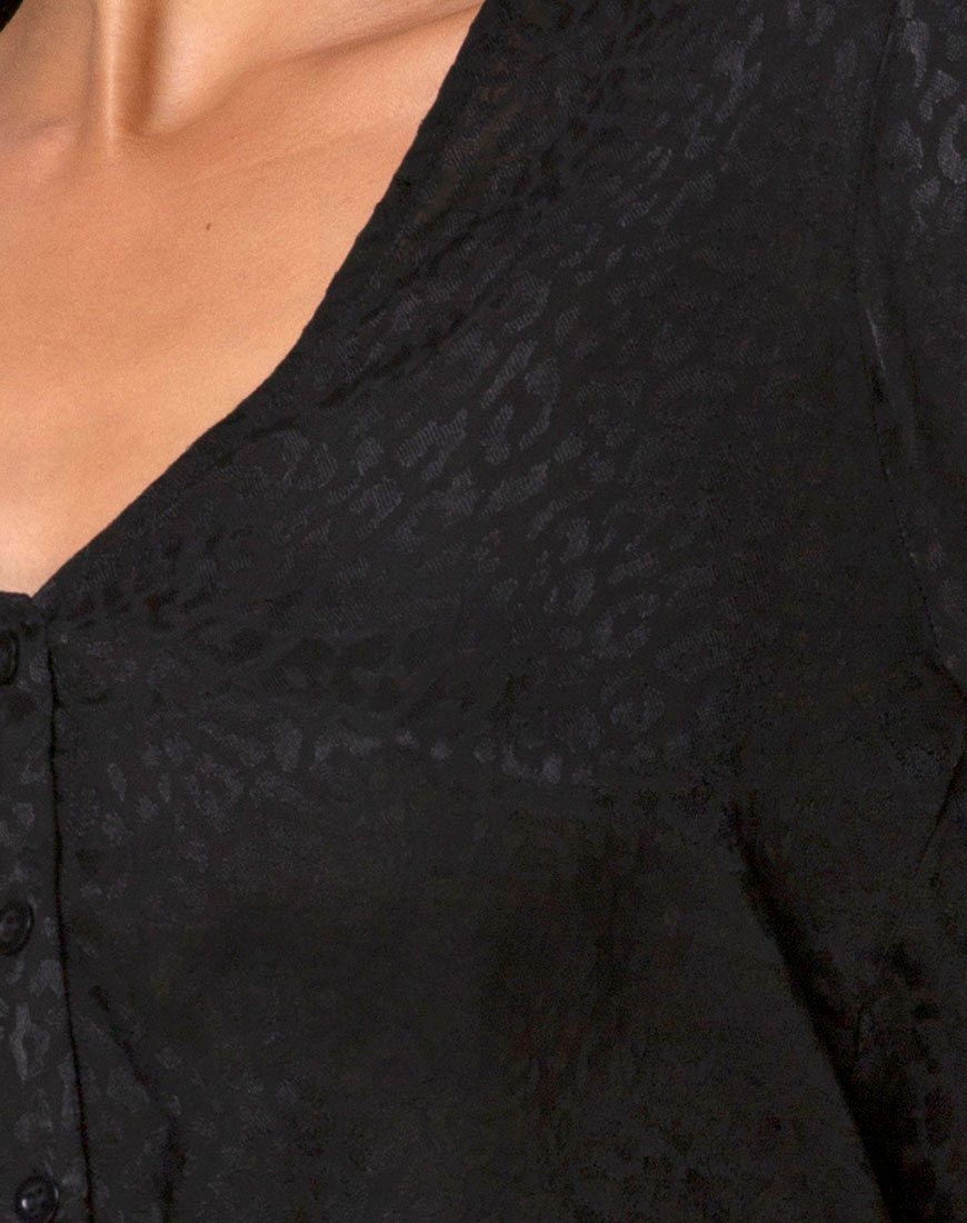 Image de Vautier Top en satin Cheetah Black