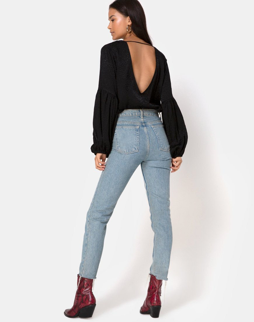 Image de Vautier Top en satin Cheetah Black