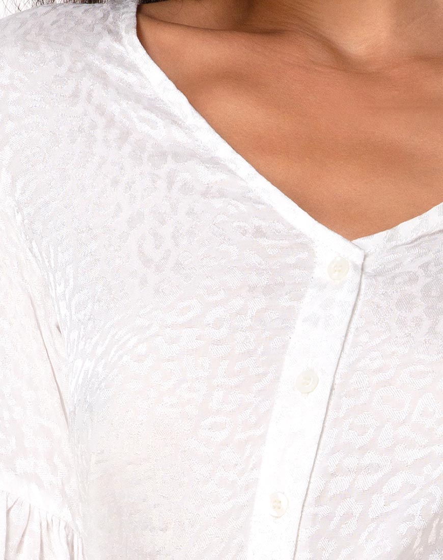 Image de Vautier Top en satin Cheetah Ivory