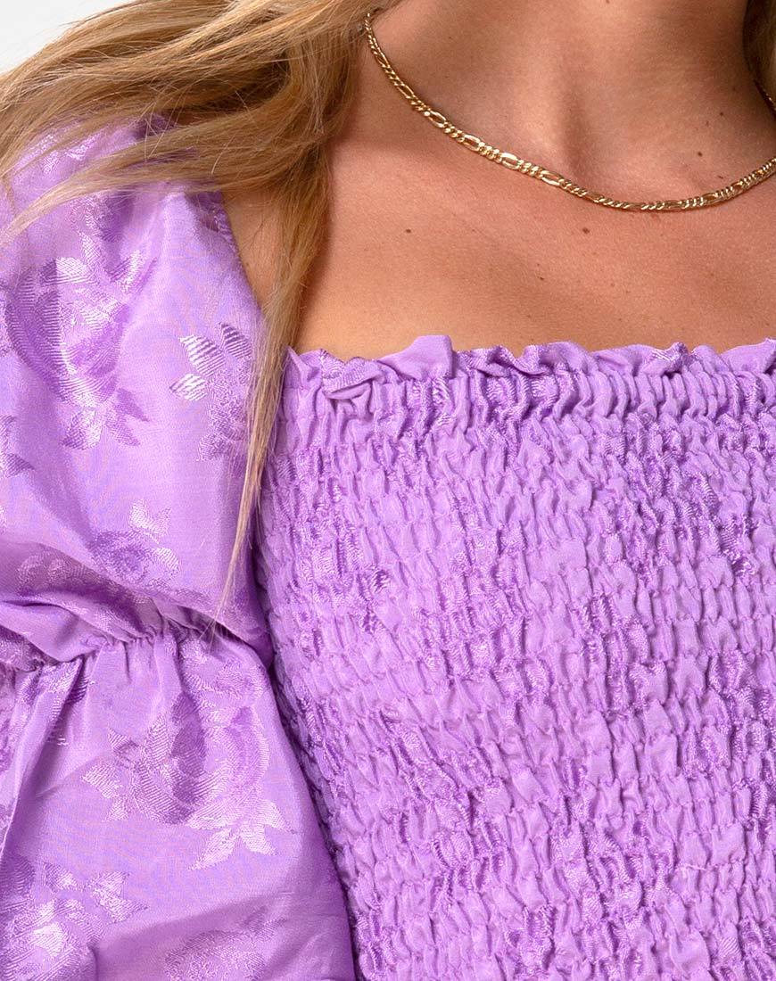 Image de Velina Top en Satin Rose Lilas