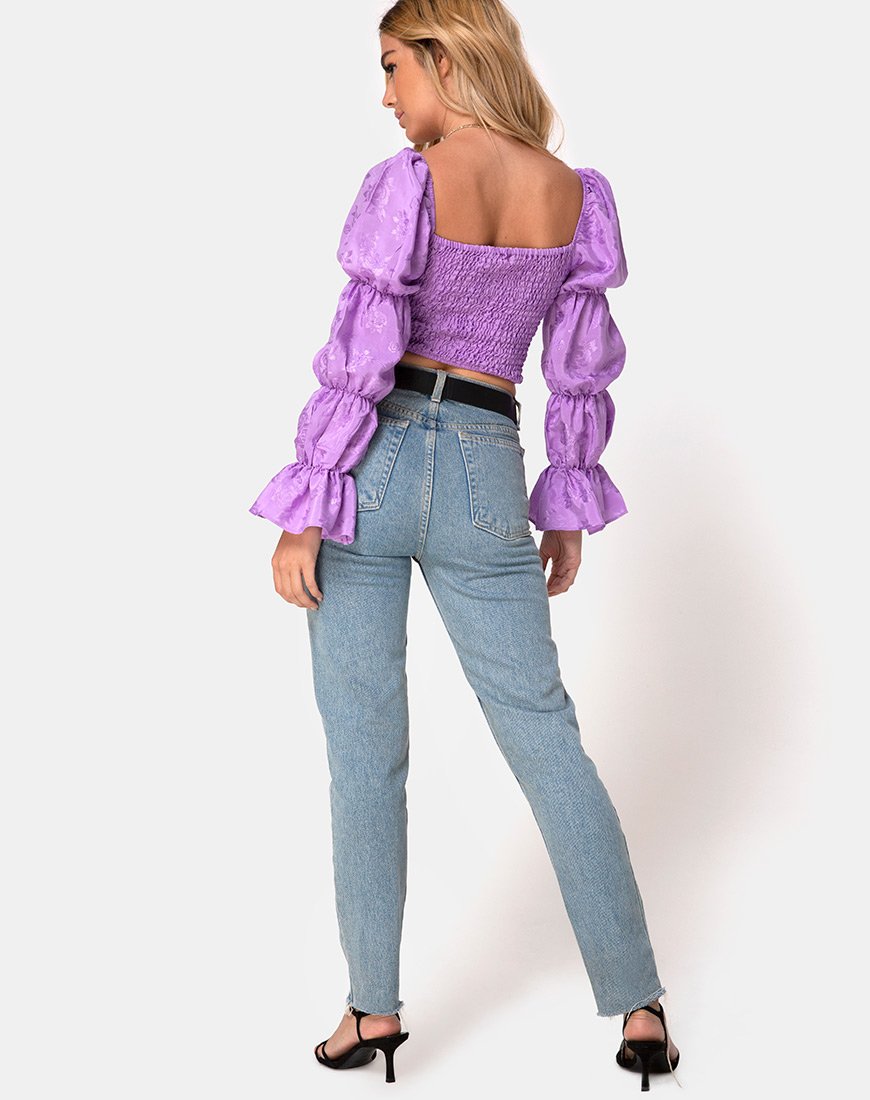 Image de Velina Top en Satin Rose Lilas