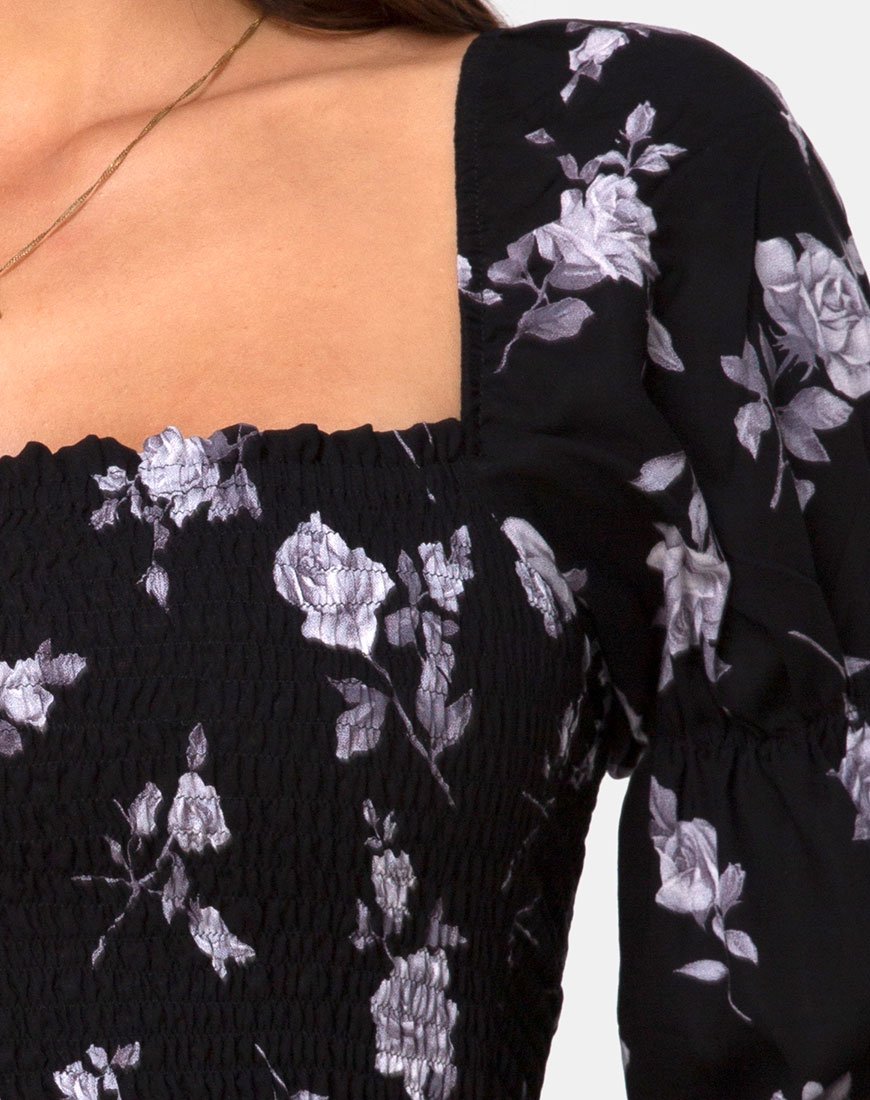 Image de Velina Top en blanc rose noir