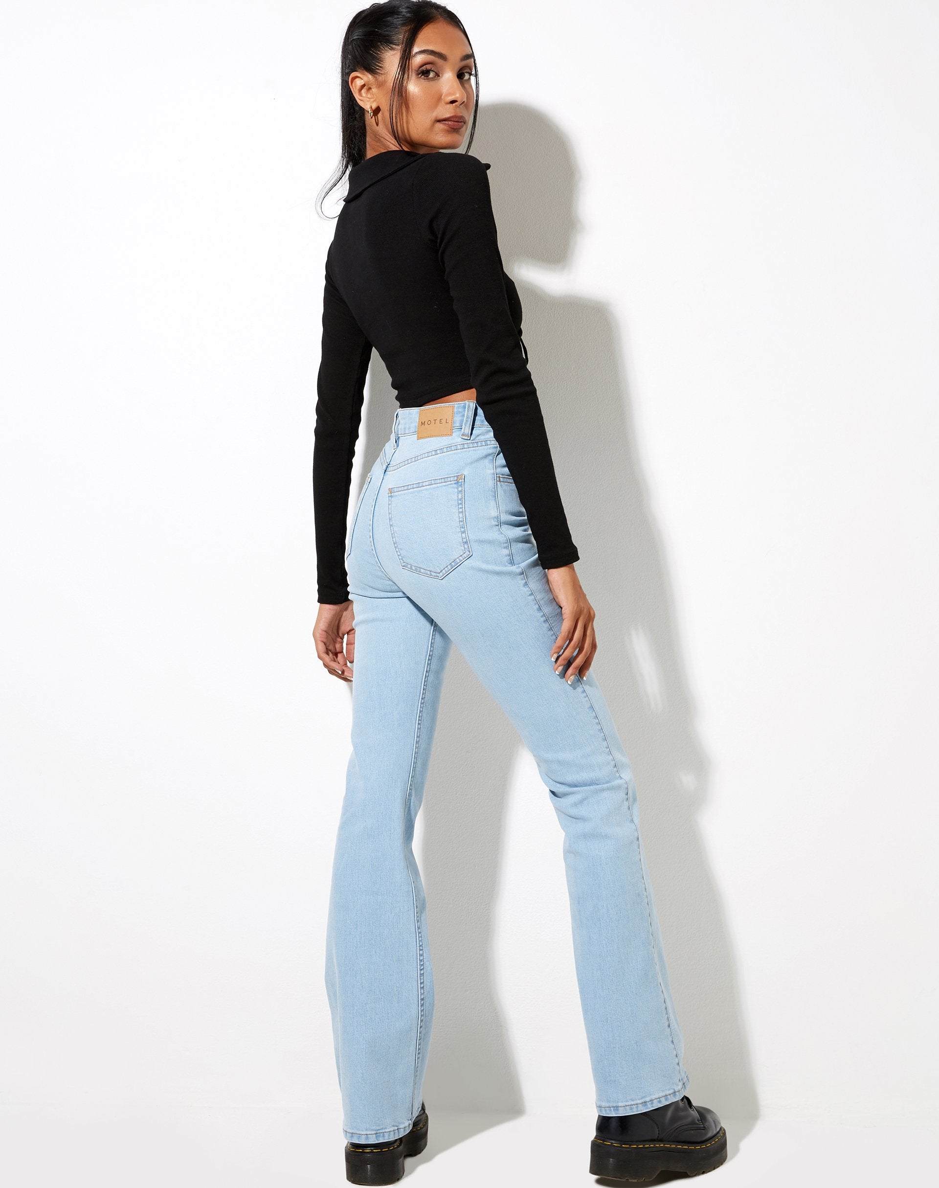 Image de Venema Long Sleeve Top in Rib Black
