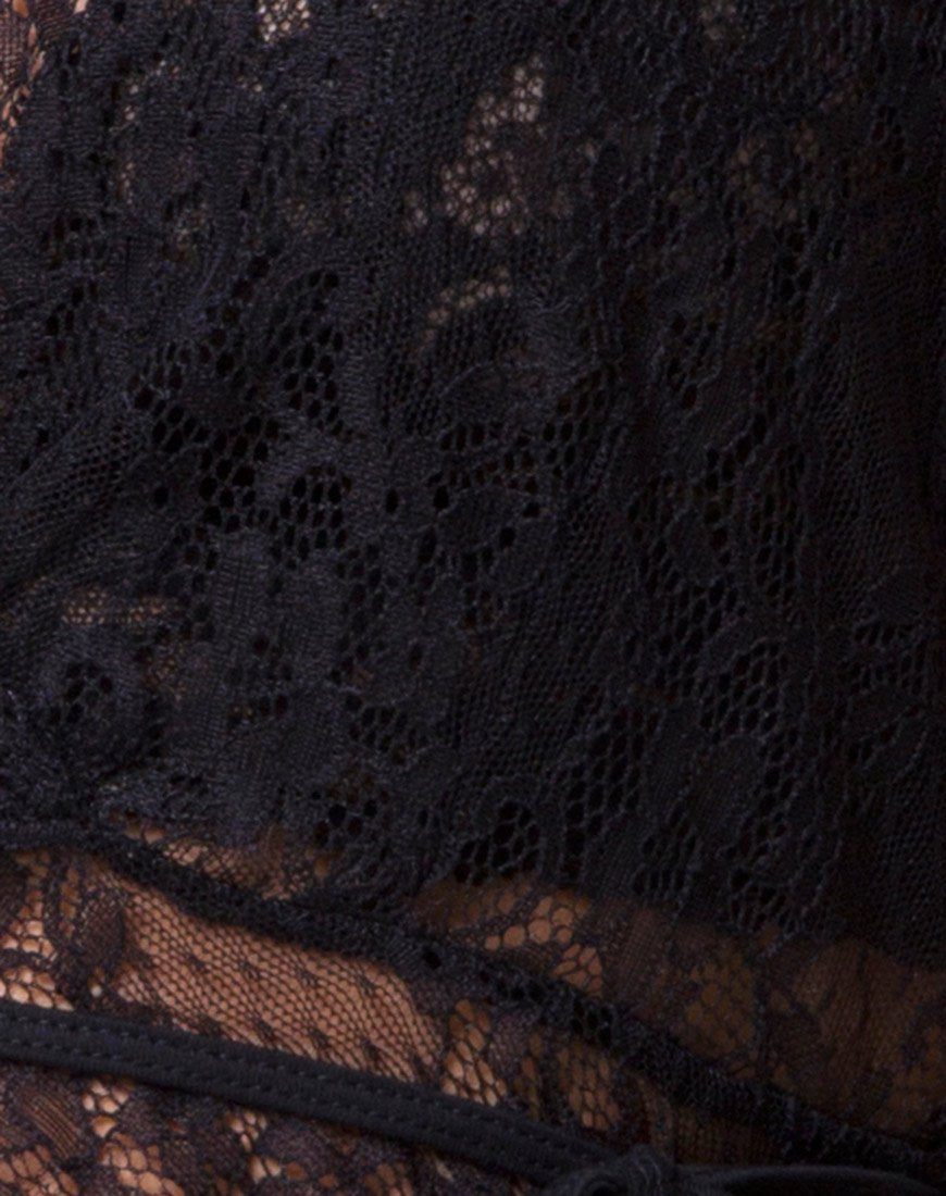 Image de Veronica Wrap Top in Romantic Lace Black