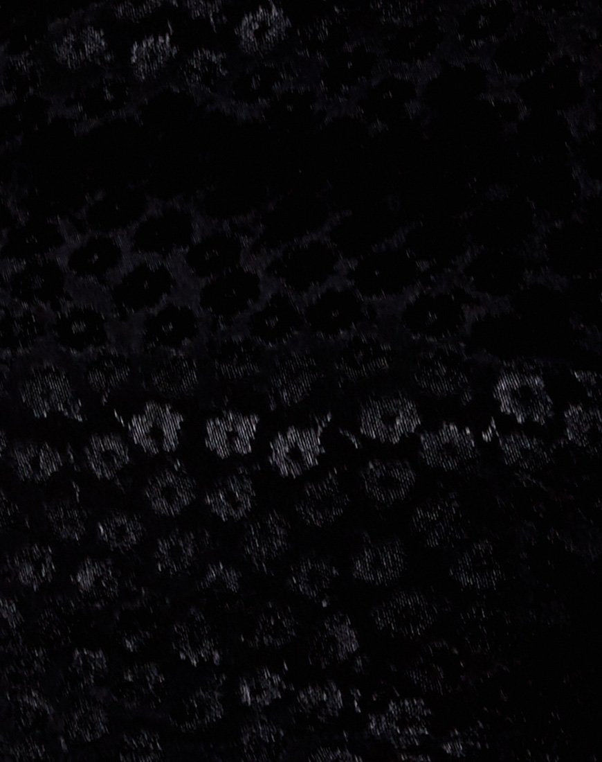 Image de Vhan Crop Top in Satin Ditsy Rose Black