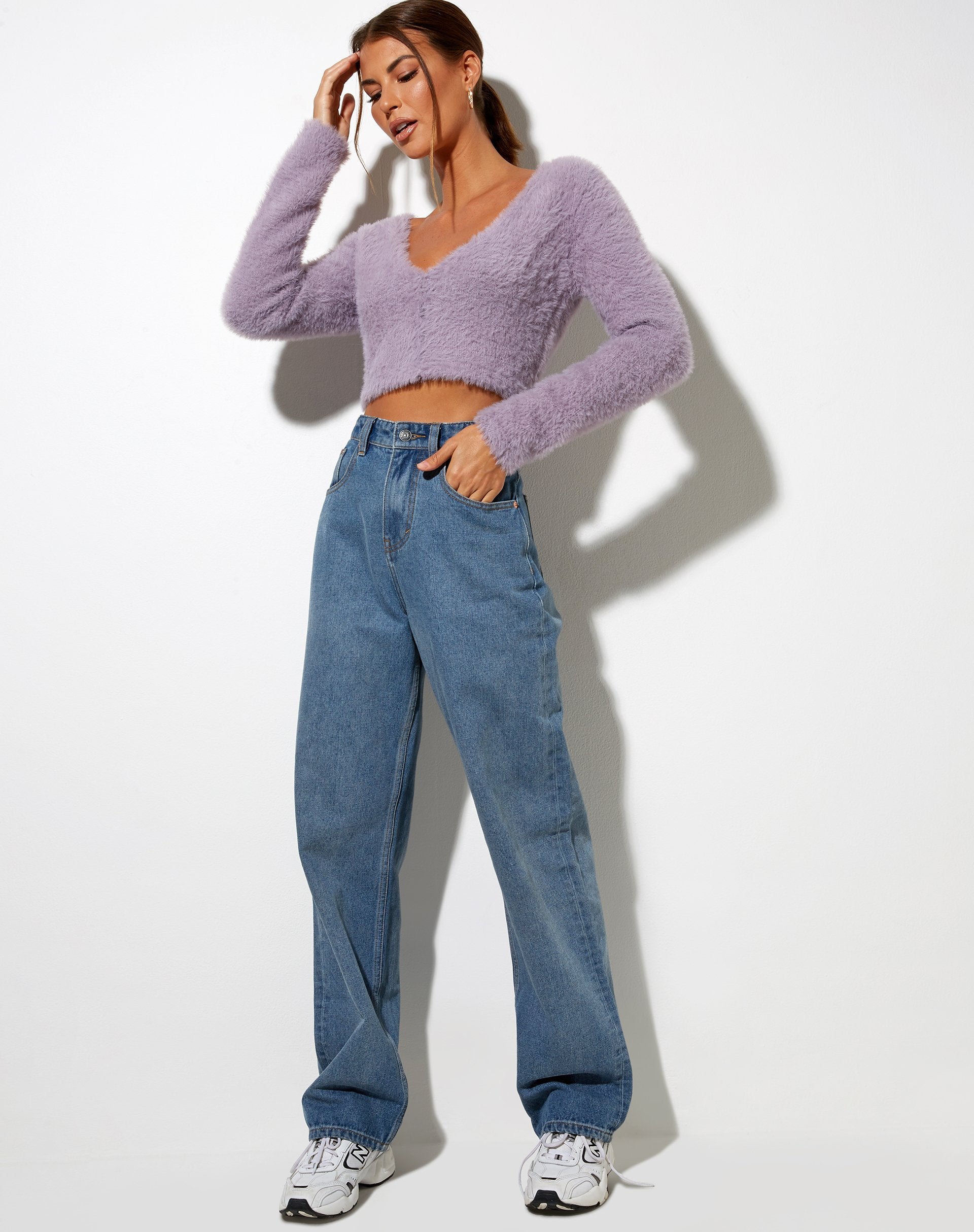 Image de Vima Cardigan court en tricot Dusty Lilac