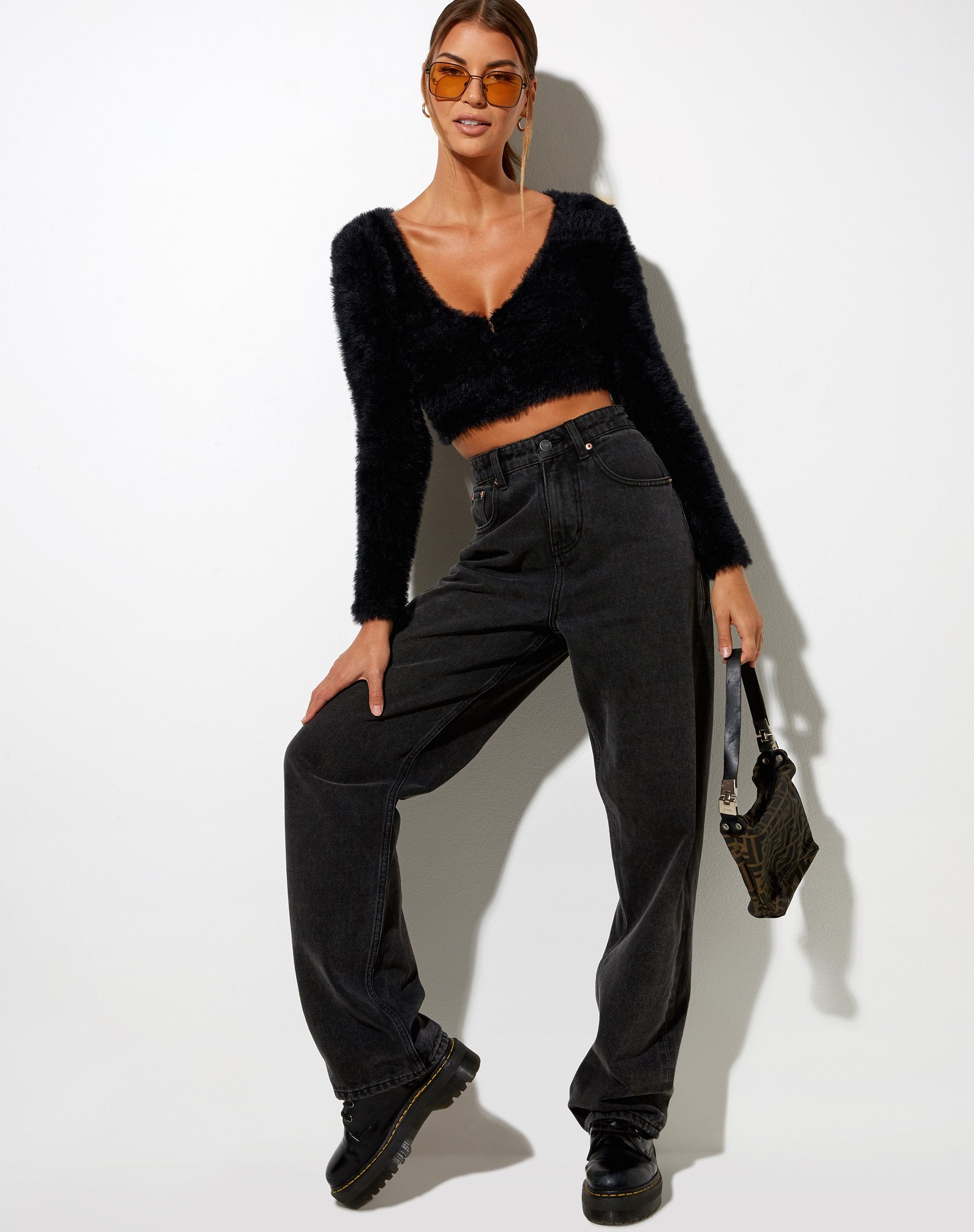 Image de Vima Cardigan croisé en tricot noir