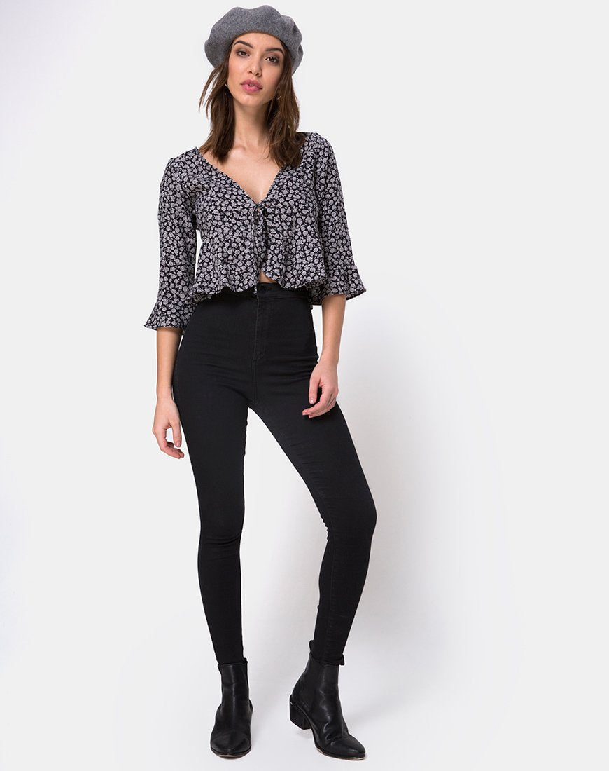 Image de Vinequa Blouse in Ditsy Rose Black