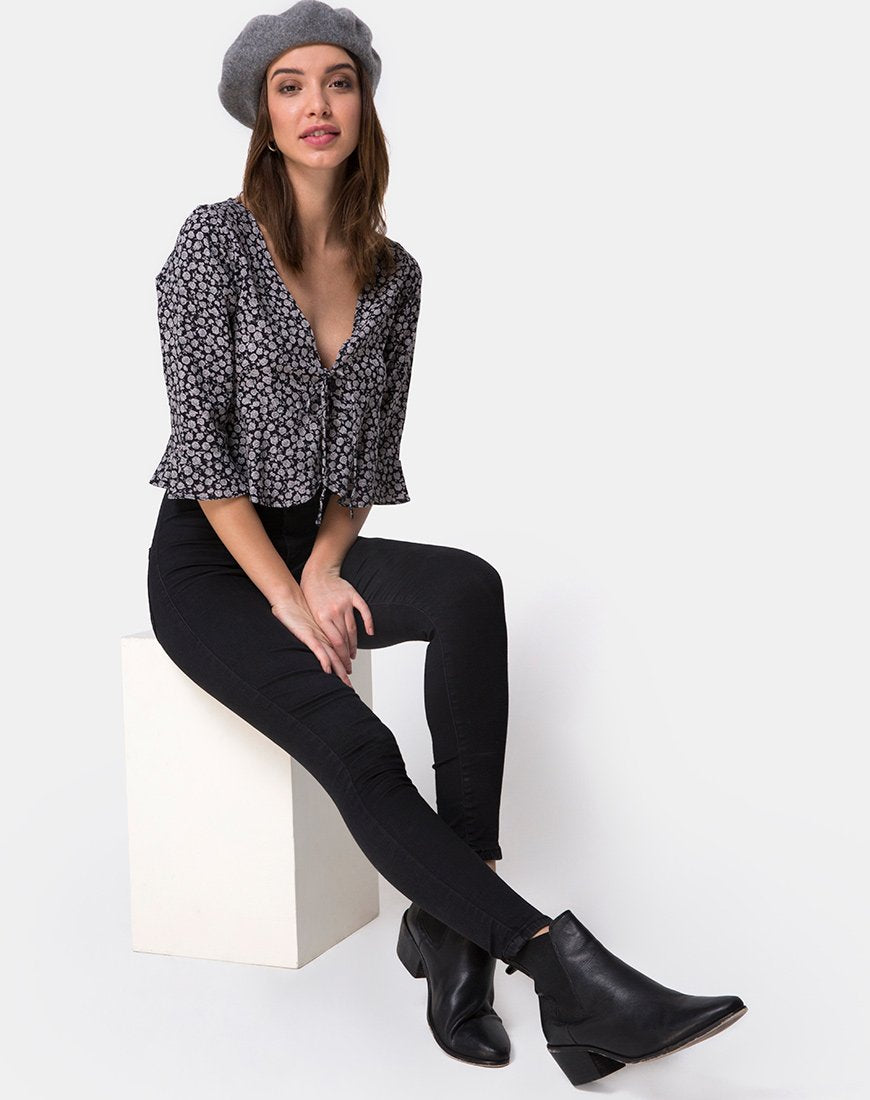 Image de Vinequa Blouse in Ditsy Rose Black
