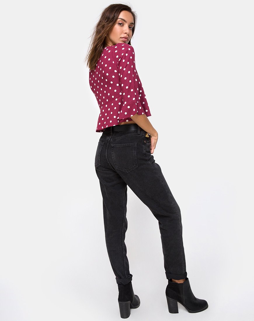Image de Vinequa Top in Medium Polka Wine