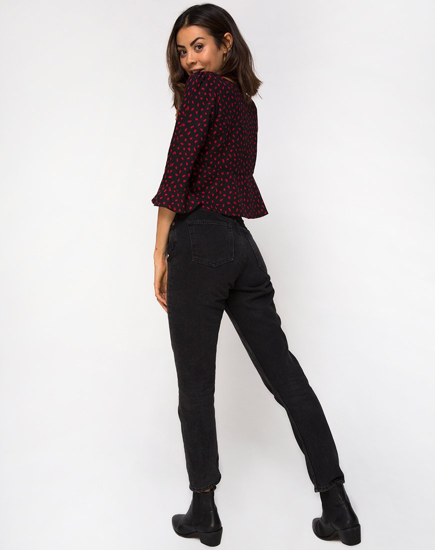 Image de Vinequa Top en Mini Diana Dot Noir et Rouge