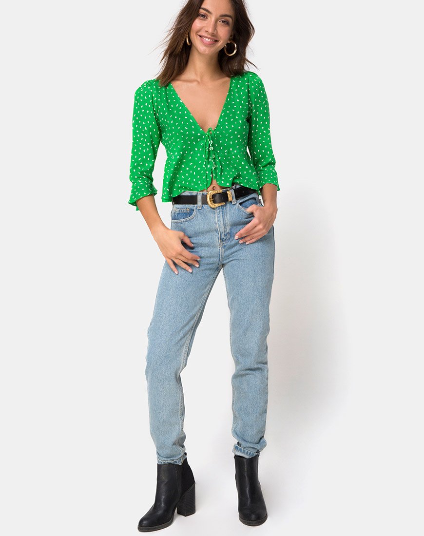 Image de Vinequa Blouse in Mini Diana Dot Green