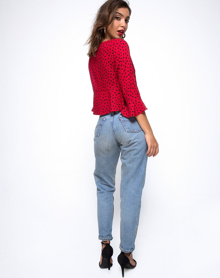 Image de Vinequa Top en Mini Diana Dot Rouge et Noir