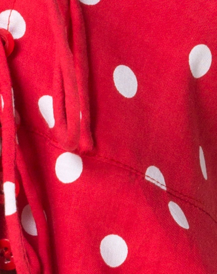 Image de Vinequa Top in Medium Polka Red and White