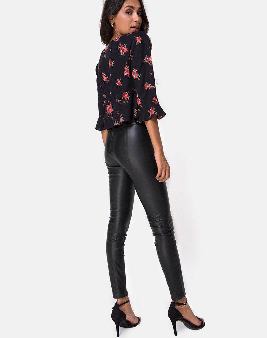 Image de Vinequa Top in Soi Rose Black and Red