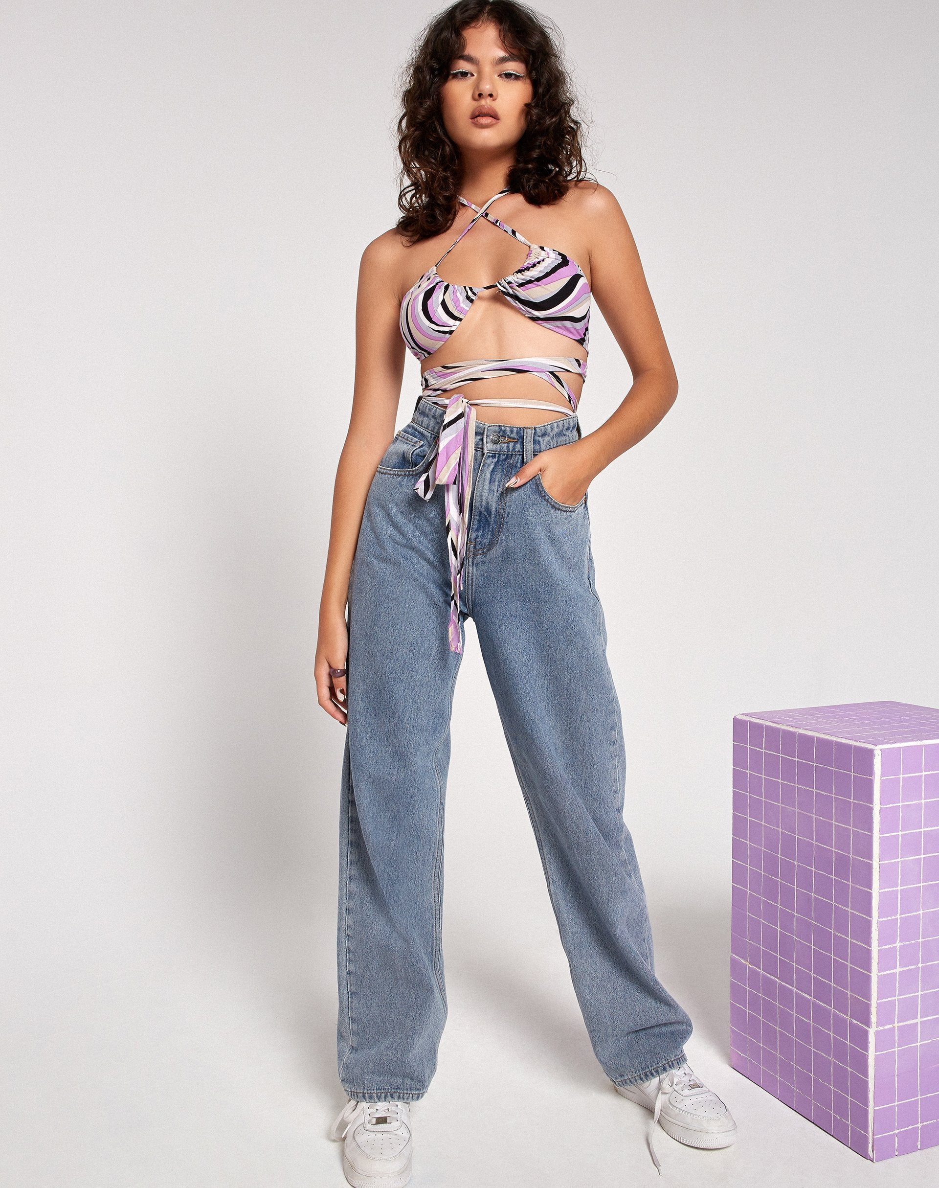Image de Vinia Crop Top in 60s Abstract