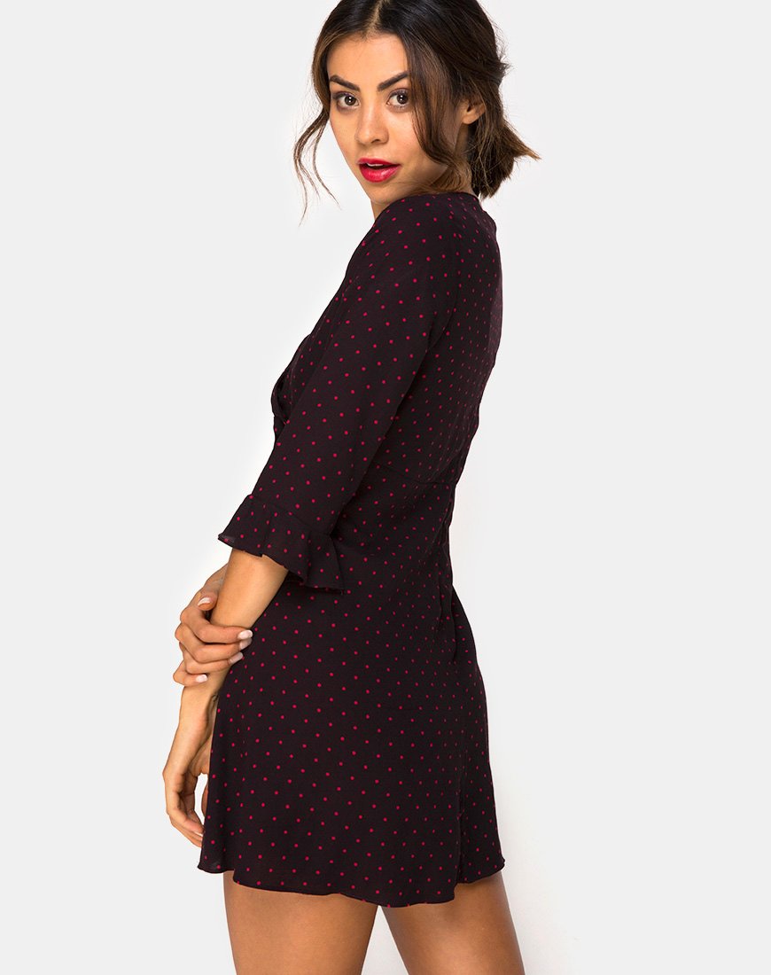 Image de Vinon Robe à pois cubains rouge