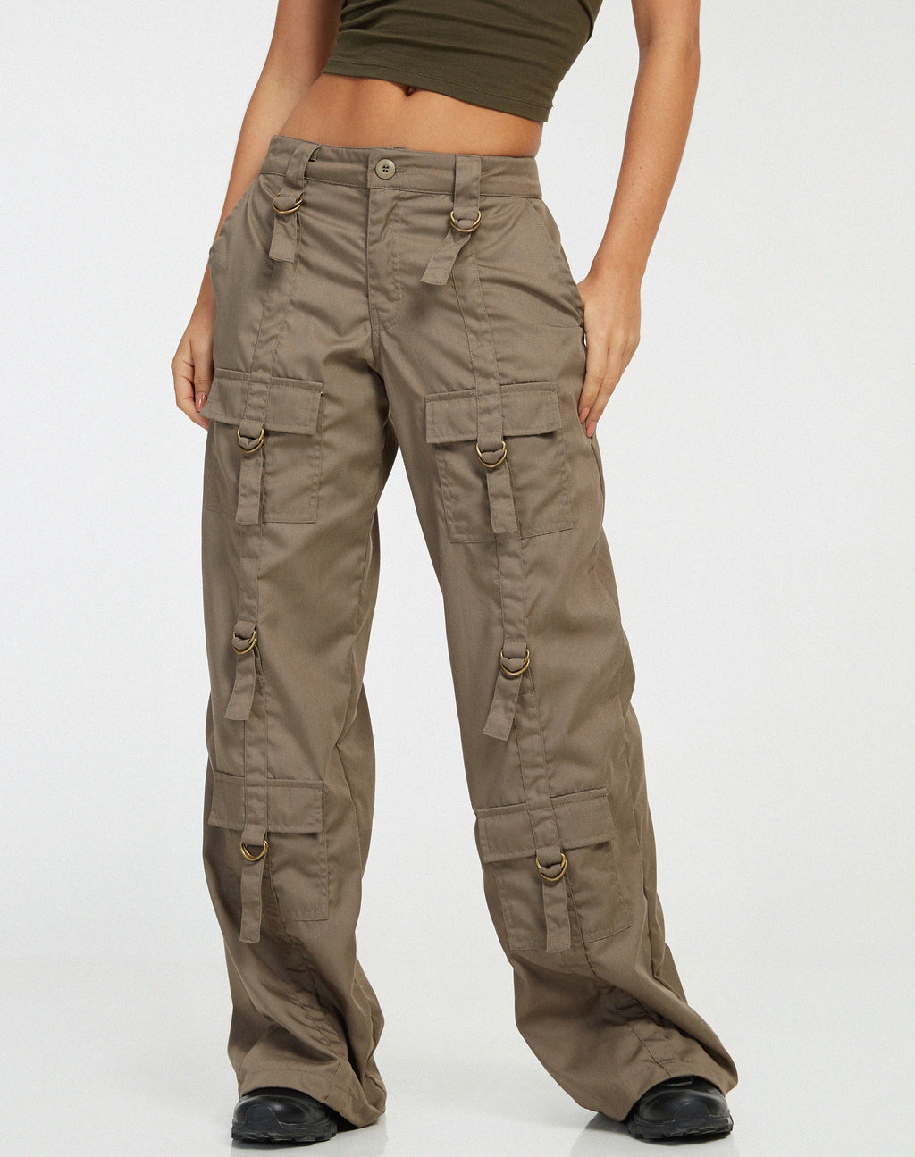 Pantalon cargo Vinsa en brun clair