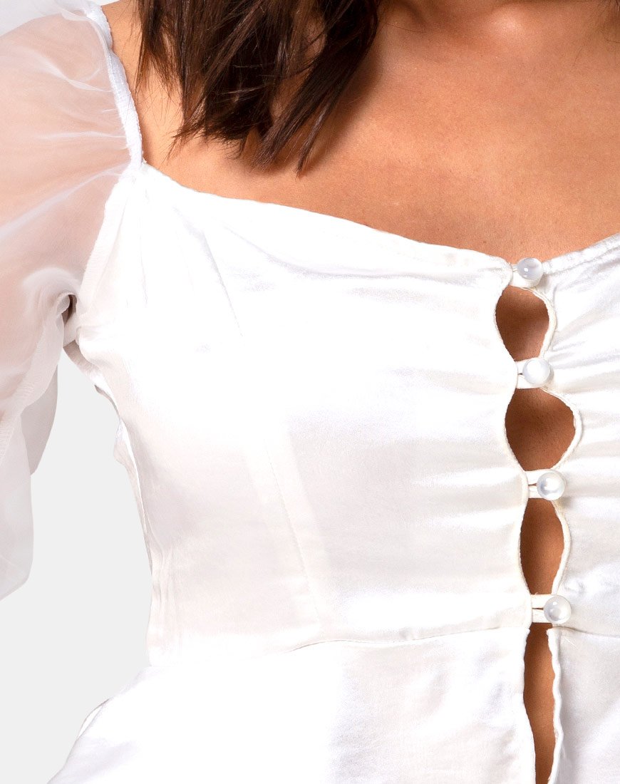 Image de Viquela Crop Top in Organza Cream
