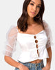 Image de Viquela Crop Top in Organza Cream