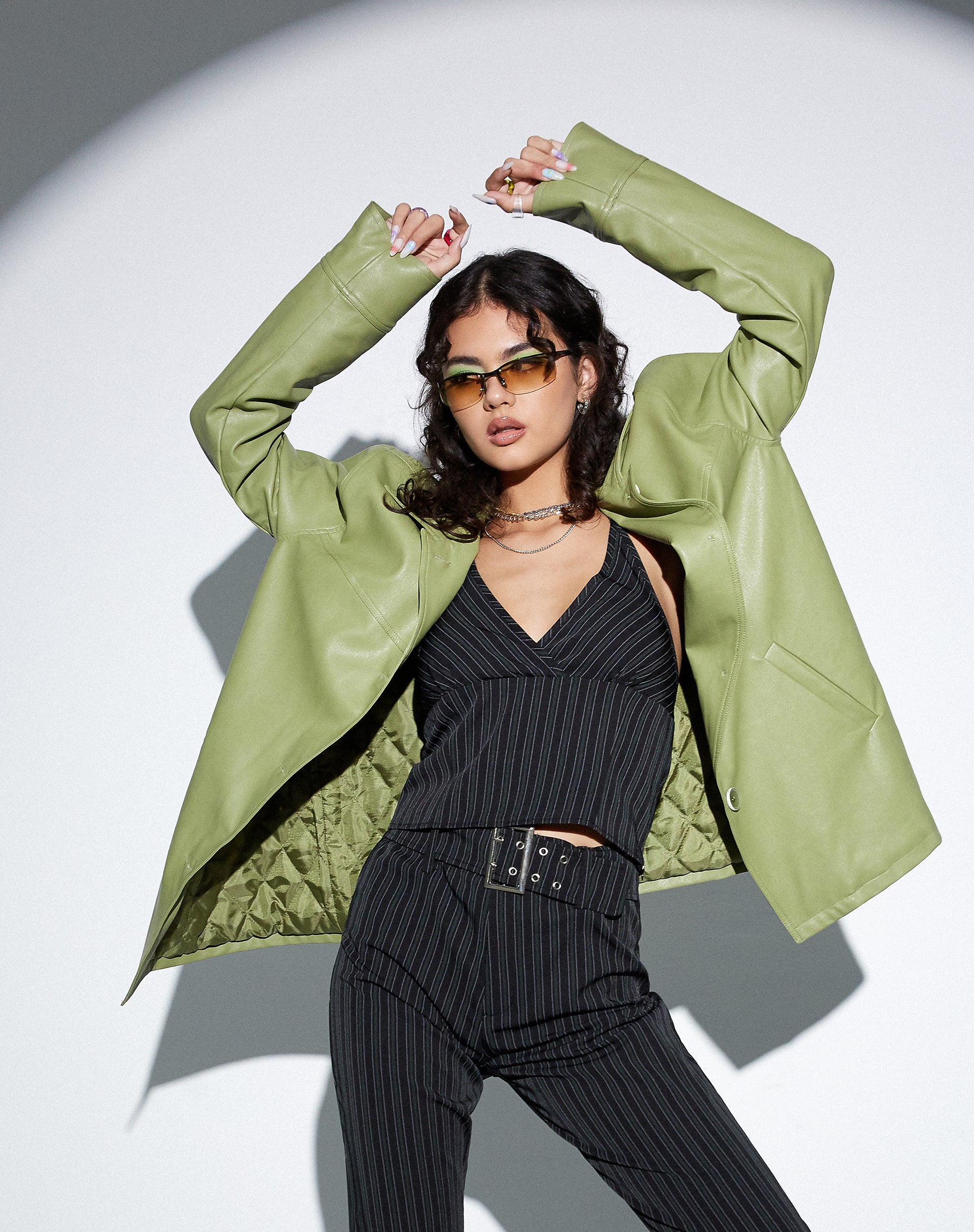 Image de MOTEL X OLIVIA NEILL Veste Walta en Pu Green