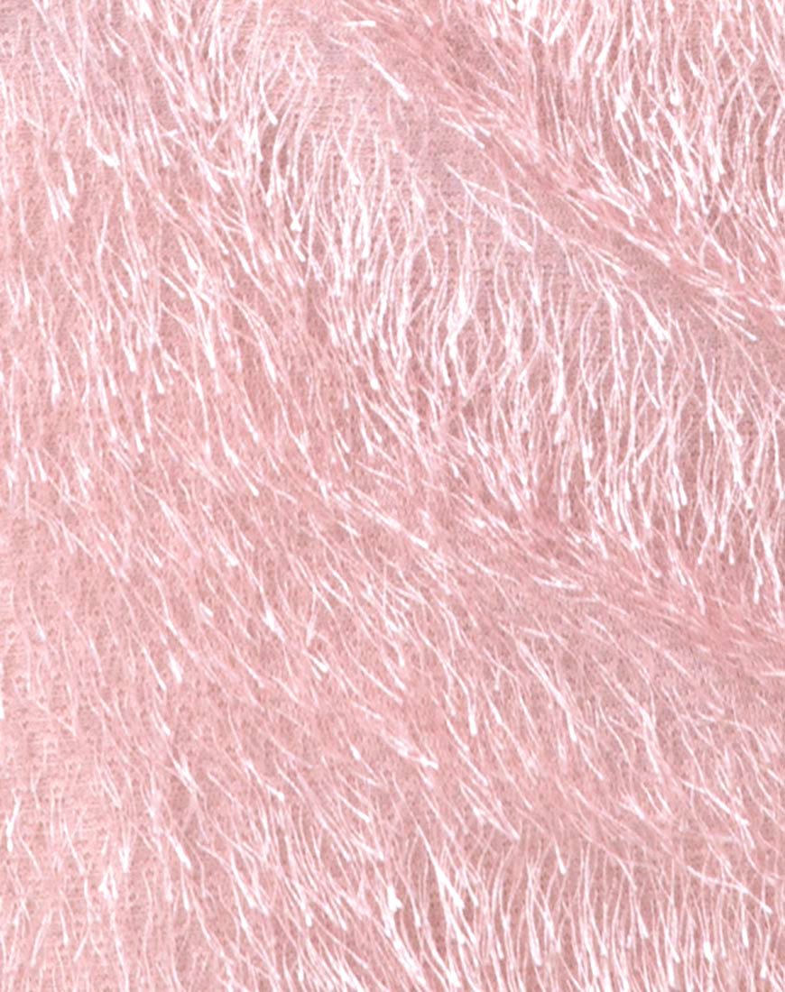 Image de la jupe taille haute Weaver à franges Sugar Pink
