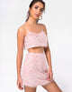 Image de la jupe taille haute Weaver à franges Sugar Pink