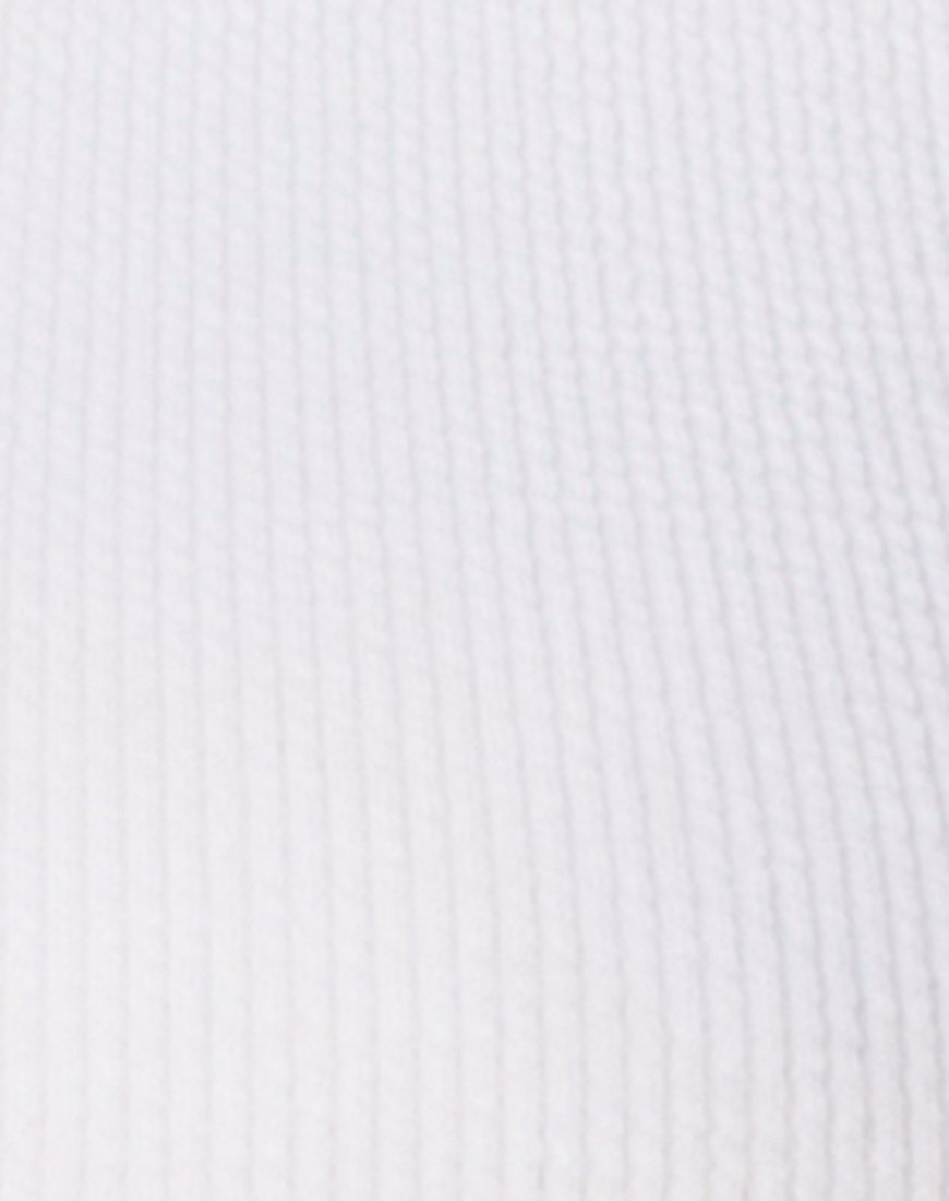 Image de Sattia Bodycon Dress in Mini Rib White