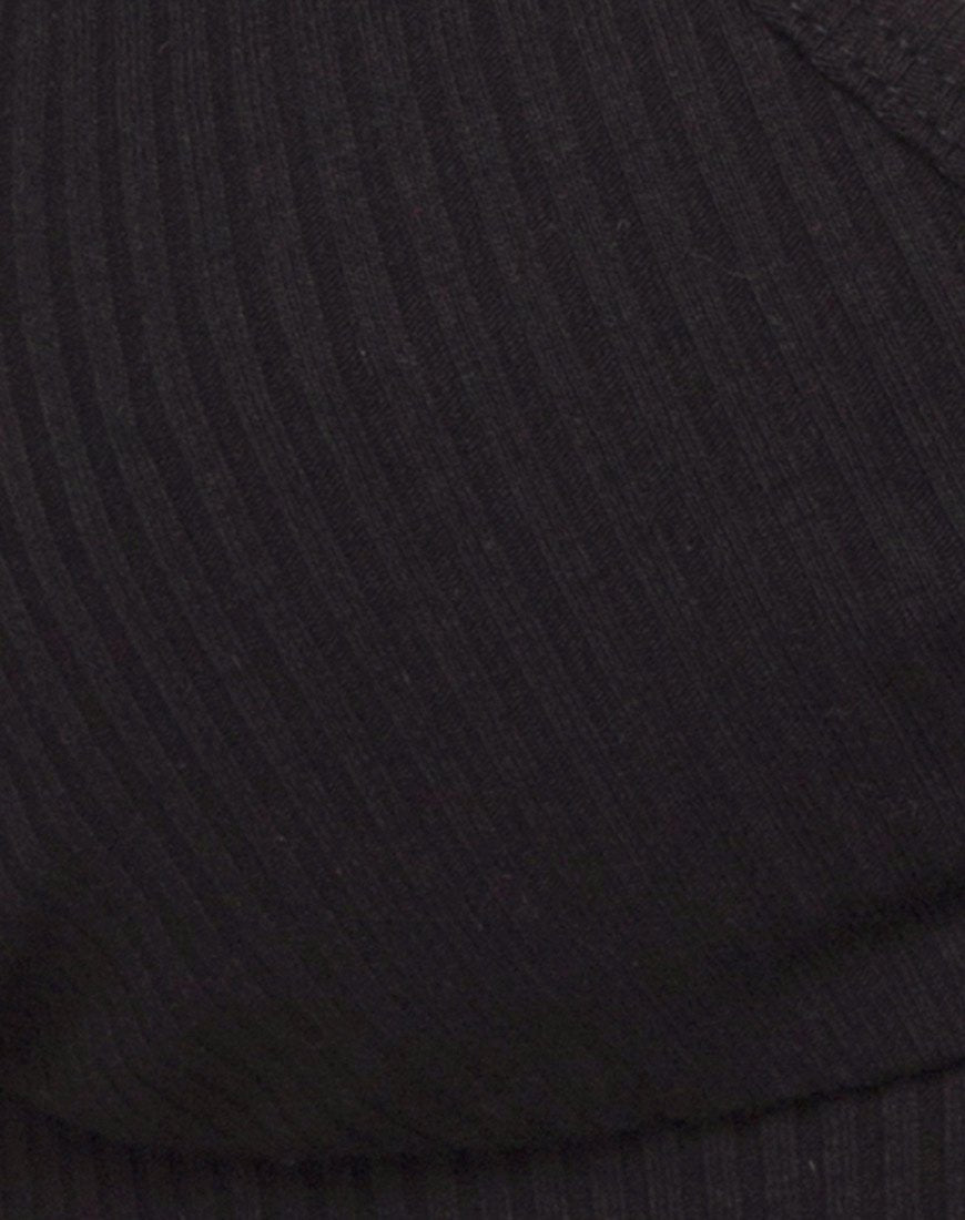 Image de la bralette enveloppante en côtes noir