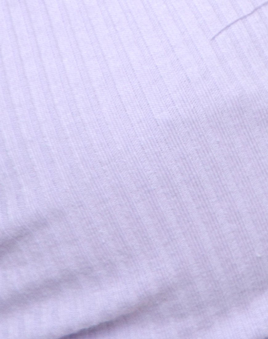 Image of Wrap Around Bralet in Rib Lilac