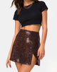 Image de la jupe Wren en PU Snake Brown